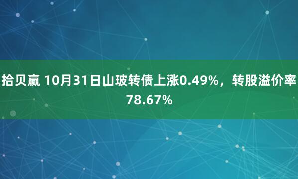 拾贝赢 10月31日山玻转债上涨0.49%,转股溢价率78.67%